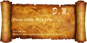 Dvorzsák Miklós névjegykártya